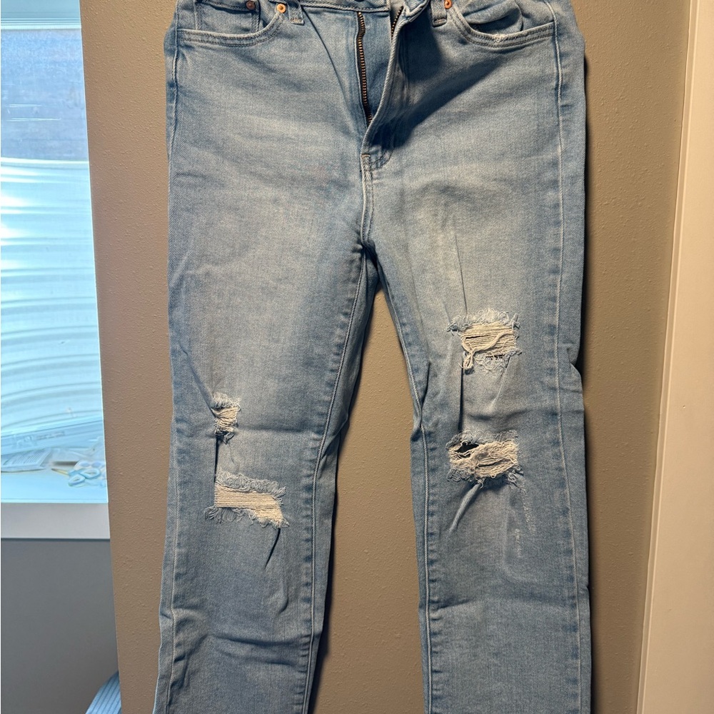 Light Blue Distressed Women's Jeans